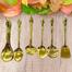 6 Pcs Stainless Steel Golden Serving Spoon Set image