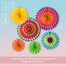 6 in 1 Paper Fan Flowerpaper Hanging For Happy Birthday Party image