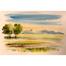 Mahmudur Rahman Rial A Couple of Tree Watercolor Landscape - (18x15) Inches image