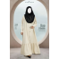 Abaya Al-Bashira Front Open Snap Button Abaya Cream image