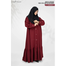 Abaya Al-Bashira Front Open Snap Button Abaya Maroon image