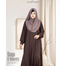 Abaya Al-Muneera Premium Pleate Design Abaya Chocolate Coffee image