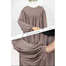  Glam Touch Abaya-Elham Cute Puff Sleeve Abaya Mocha image