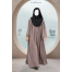  Glam Touch Abaya-Elham Cute Puff Sleeve Abaya Mocha image