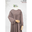  Glam Touch Abaya-Elham Cute Puff Sleeve Abaya Mocha image