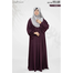 Abaya-Elham Cute Puff Sleeve Abaya Wine image