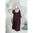 Abaya-Elham Cute Puff Sleeve Abaya Wine image