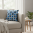 Agrey Hometex Exclusive Cushion Cover Blue And Black 16x16 Inch image