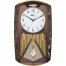 Ajanta Classic Musical Pendulum Quartz Wall Clock with Decorative Diamonds – 3227 – Brown image