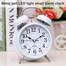 Alarm Clocks Alarm Clock Retro Twin Bell Metal Desk Table Analog Clock Silent with Night Light for Home Office Mini Travel Alarm Clock Digital Clock image