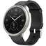 Amazfit Active 2(Round) 1.32inch Smartwatch (Premium) Dual Strap(Leather Silicone)- Black image