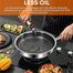 Amercook Aristo Pro Stainless Steel Honeycomb Pan Glass Lid Dishwasher Safe Induction Gas image