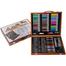 Art Painting Set Wooden Box 150 Pcs - Free Handmade Drawing Pad A4 Size 20 Pages image