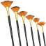 Artist Quality Synthetic Hair Fan Paint Brush Set 6 Piece Set (Synthetic and wood) image