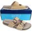 Aurora Men’S Classic Suede Cork Sandals Adjustable Buckle Comfort Footbed Slippers image