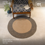 Doughnut Brown and Black Round Jute Rug 3′ image