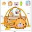 Baby Activity Gym And Ball Pit Infant Play Lion Mat with 4 Hanging Toy 30 Colorful Balls 4 in1 image