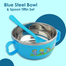 Baby Feeding Spoon And Bowl Set Stainless Steel 1 Bowl and PP 1 Spoon Any color image