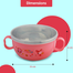 Baby Feeding Spoon And Bowl Set Stainless Steel 1 Bowl and PP 1 Spoon Pink image