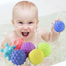 Baby Sensory Ball,Colourful Squeaky Ball | Soft Silicone Rubber Ball For Baby/6 Pcs Soft Vinyl Texture Multi Ball Set image