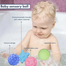 Baby Sensory Ball,Colourful Squeaky Ball | Soft Silicone Rubber Ball For Baby/6 Pcs Soft Vinyl Texture Multi Ball Set image