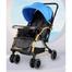 Baby Stroller C3 Pram for Your Baby with Rocking Mood and Adjustable Handle Bar Best Premium Quality Prams Trolly- Blue image