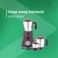 Bajaj Ivora 800W Mixer Grinder with Anti Bacterial Coating and Nutri-Pro Feature, 3 Jars, Crimson Red image