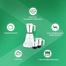 Bajaj Rex 500W Mixer Grinder with Nutri-Pro Feature, 3 Jars, White image