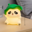 Bamboo Cap Cute Panda Night Lamp Room Decor Led Light For Kids Gift-Green image