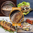 Barbecue Fish Grilling Net Basket Wire Net Long Wooden Handle image