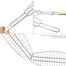 Barbecue Fish Grilling Net Basket Wire Net Long Wooden Handle image