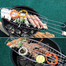 Barbecue Fish Grilling Net Basket Wire Net Long Wooden Handle image