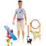 Barbie Ken Dog Trainer Doll with Accessories and 2 Dogs Figures, Hoop Ring, Balance Bar, Jumping Bar, Trophy and 2 Winner Ribbon image