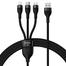 Baseus Cable CASS030001 Flash Series Ⅱ Two-for-three Fast Charging Data Cable USB to M L C 100W 1.2m Black image