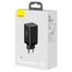 Baseus GaN3 Pro Fast Charger 2C U 65W EU Black(Include:Baseus Xiaobai series fast charging) Cable Type-C to Type-C 100W 20V/5A (CCGP050101) 1m-Black image