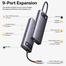 Baseus Metal Gleam Series 9-in-1 Multifunctional Type-C HUB Docking Station Gray （Type-C to HDMI*2 USB3.0*2 USB2.0*1 PD*1 SD/TF*1 RJ45*1(WKWG060013) image