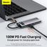 Baseus Metal Gleam Series 9-in-1 Multifunctional Type-C HUB Docking Station Gray （Type-C to HDMI*2 USB3.0*2 USB2.0*1 PD*1 SD/TF*1 RJ45*1(WKWG060013) image