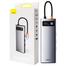 Baseus Metal Gleam Series 9-in-1 Multifunctional Type-C HUB Docking Station Gray （Type-C to HDMI*2 USB3.0*2 USB2.0*1 PD*1 SD/TF*1 RJ45*1(WKWG060013) image