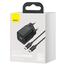 Baseus Super Si Quick Charger 1C 25W EU Sets Black（With Mini White Cable Type-C to Type-C 3A 1m Black)-TZCCSUP-L01 image