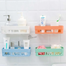 Bathroom Shelf Plastic Toilet Bathroom Vanity Wall Hanging Storage Rack Basket No Trace Stickers image