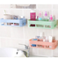 Bathroom Shelf Plastic Toilet Bathroom Vanity Wall Hanging Storage Rack Basket No Trace Stickers image