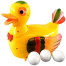 Battery Operated Happy Duck Lay An Egg Toy For Kids With Light and Music (duck_egg_yellow) image