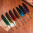 Beautiful Feather Pens Vintage Quill Oblique Dip Fountain Pen with Metal Base image