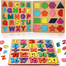 Best Quality Wooden Capital Alphabet Puzzles with Pictures for Children, Montessori Educational Learning ABC Letters Puzzle Board Toy (Multi-colour) image
