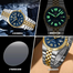 Binbond 8181 Quartz Watch For Men's - Silver Gold and Green image