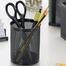 Black Metal Mesh Round Pen Organizer for Office Desk image