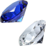 Blue Crystal Glass Diamond Paperweight 4 Inch image