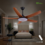 Breezelux 52 Inch Modern Decorative Silent ABS Blade Underlight with Remote Ceiling Fan (Teak Wood) image