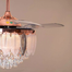 Breezelux Alpha 48 Inch Crystal Retractable Luxury Decorative Silent Underlight Invisible Blade Chandelier With Remote Ceiling Fan (Rose Gold) image