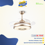 Breezelux Alpha 48 Inch Modern Crystal Retractable Luxury Decorative Silent Underlight Invisible Blade Chandelier With Remote Ceiling Fan ( Golden ) image